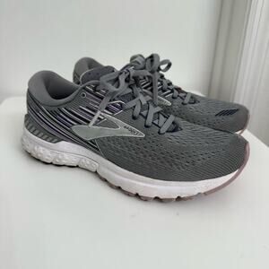 Brooks Women's Adrenaline GTS 19 Gray Purple Running Sneakers Sz 8.5
